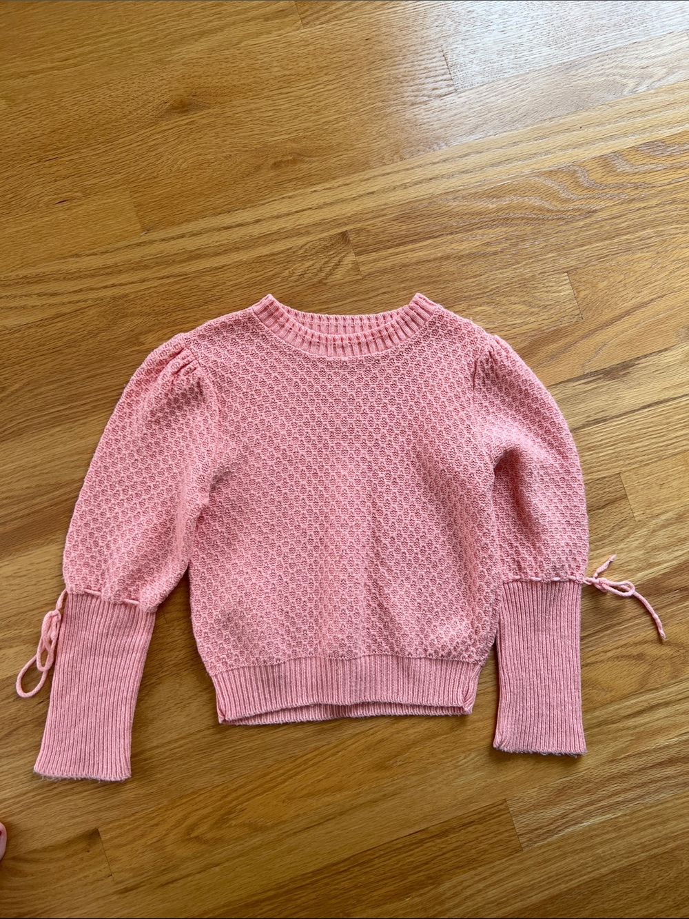 Vintage Pink Textured Knit youth girls 7/8 Sweater